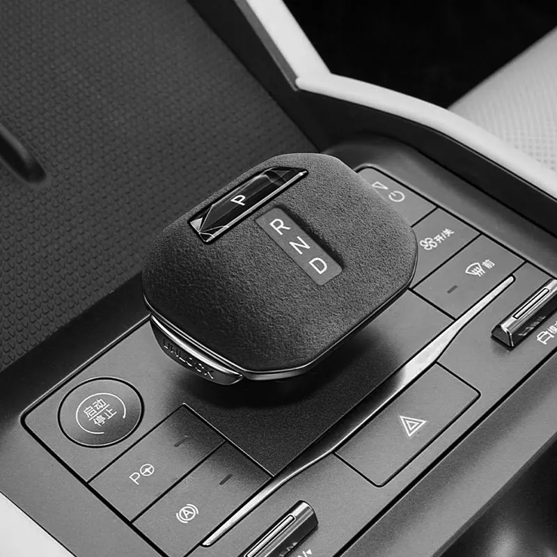 

For BYD Qin PLUS New Energy (2025-) Car Gear Shift Knob Change Lever Boot Cover Made of Alcantara Interior Tuning Accessories