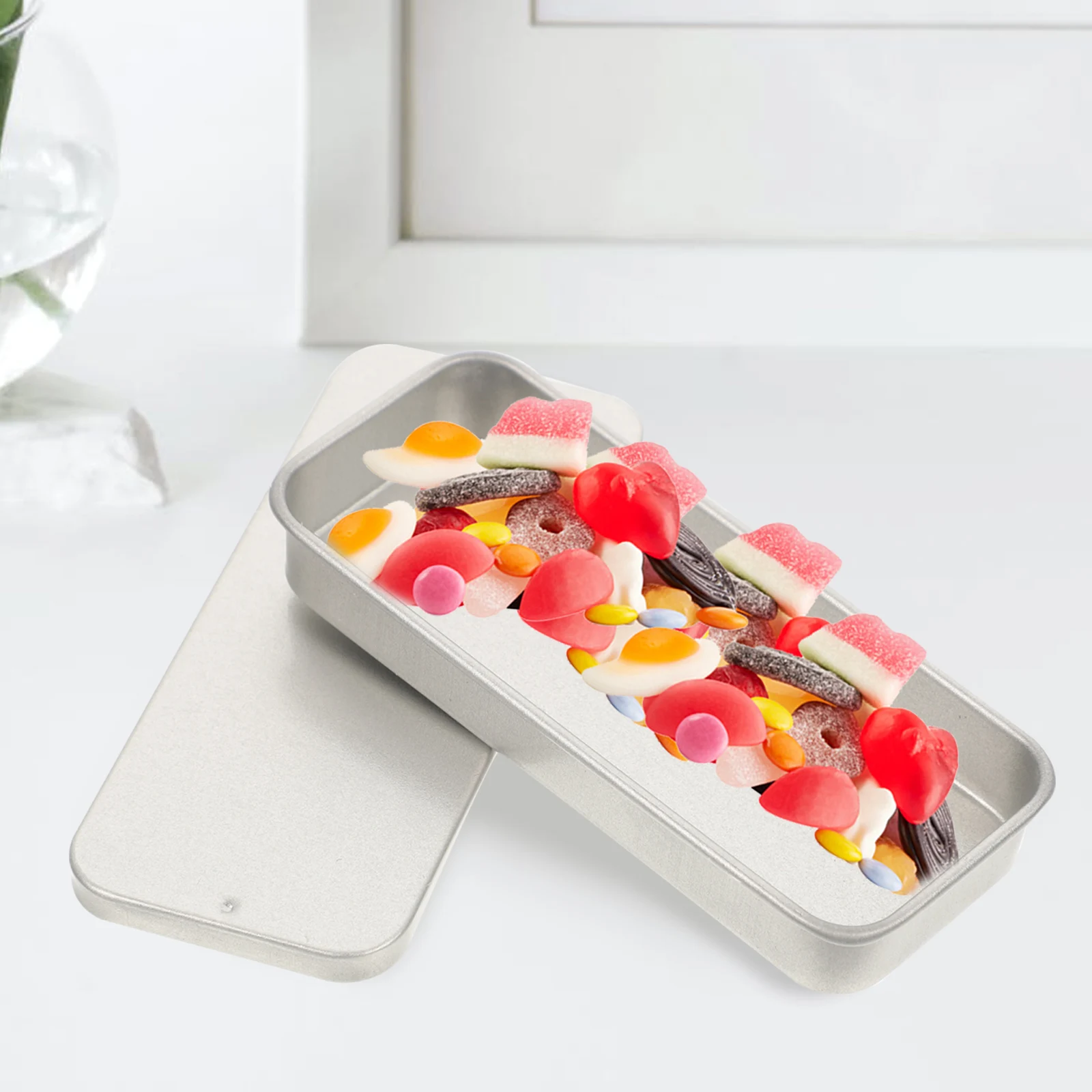 

12Pcs Small Metal Storage Boxes Portable Iron Organizer Push Lid Candy Tin Containers Craft Small Organizer Box