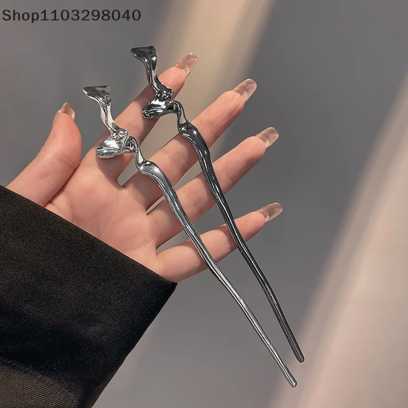 Einfache Metall Haarnadel Geometrische Unregelmäßige Twisted Sticks Minimalistische Mode Haarnadel Haar Werkzeuge Schmuck Haar Zubehör