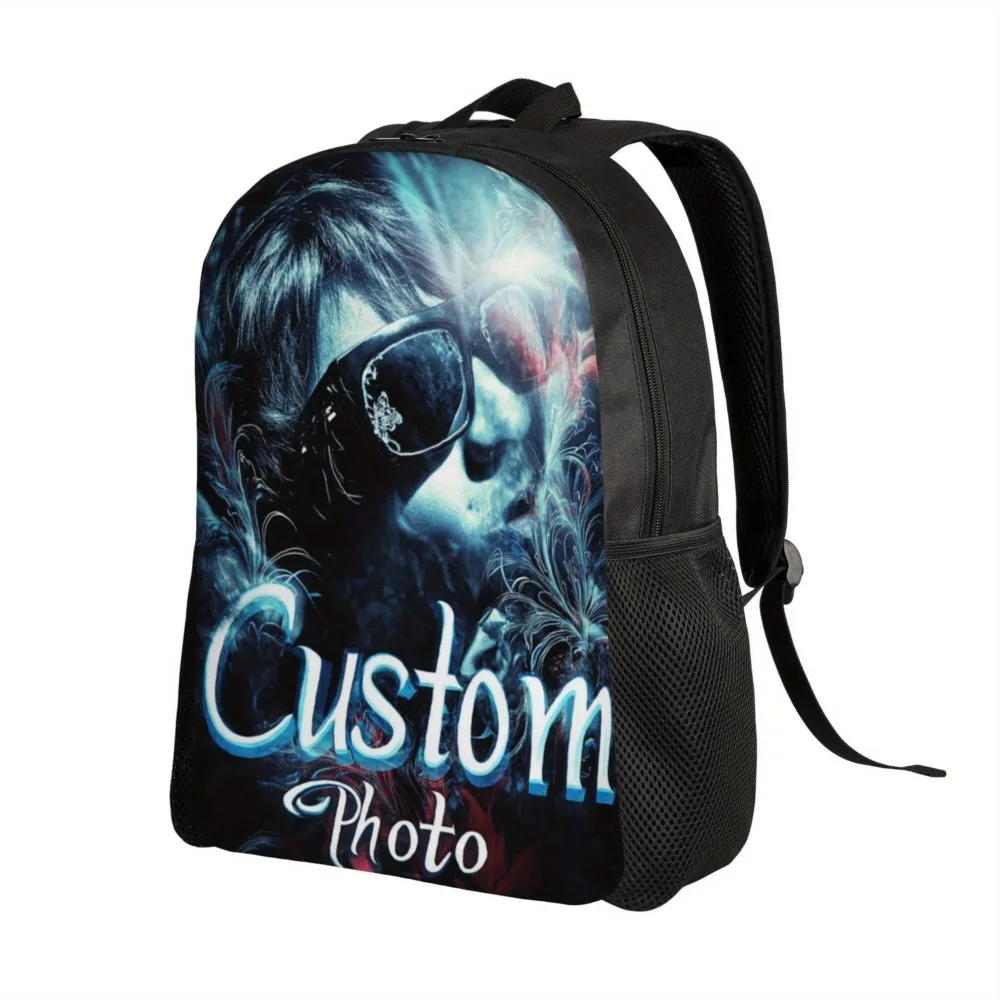 Custom Photo Backpack - Personalized Lightweight Travel & School Bag with Adjustable Straps, Durable Polyester, Zipper Closure