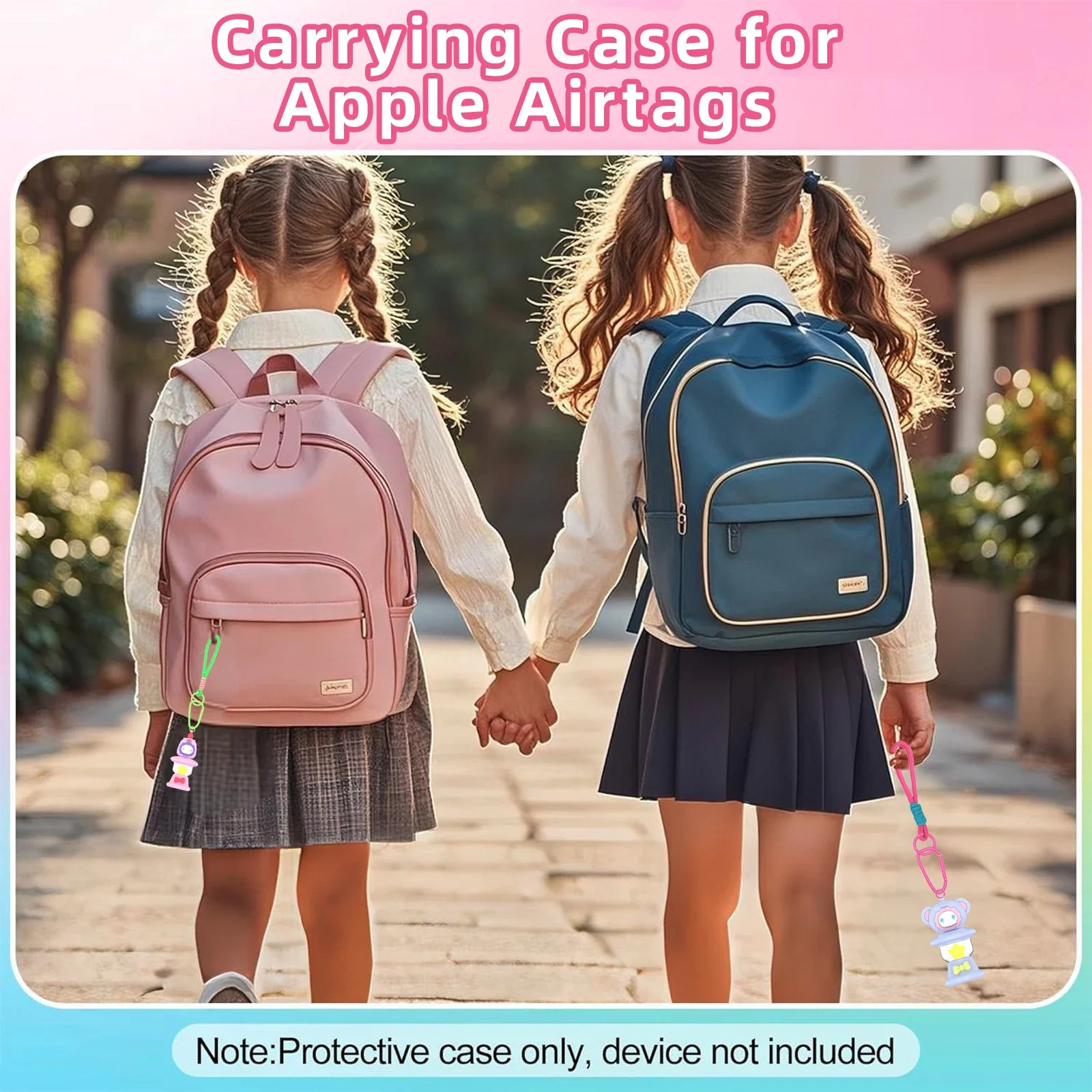 Etui na Apple AirTag z brelokiem, akcesoria z lampką nocną, uchwyt na lokalizator GPS zapobiegający zgubieniu dla dzieci, zwierząt, bagażu, plecaków.