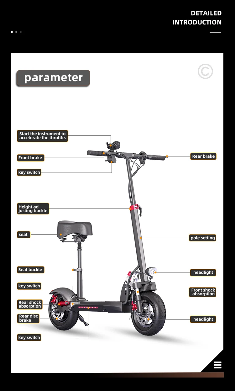 FREEBOY J01 Elektroroller für Erwachsene 48V15Ah Stadtpendler E-Scooter 10-Zoll Offroad-Luftreifen Faltbarer E-Scooter – Detail 4