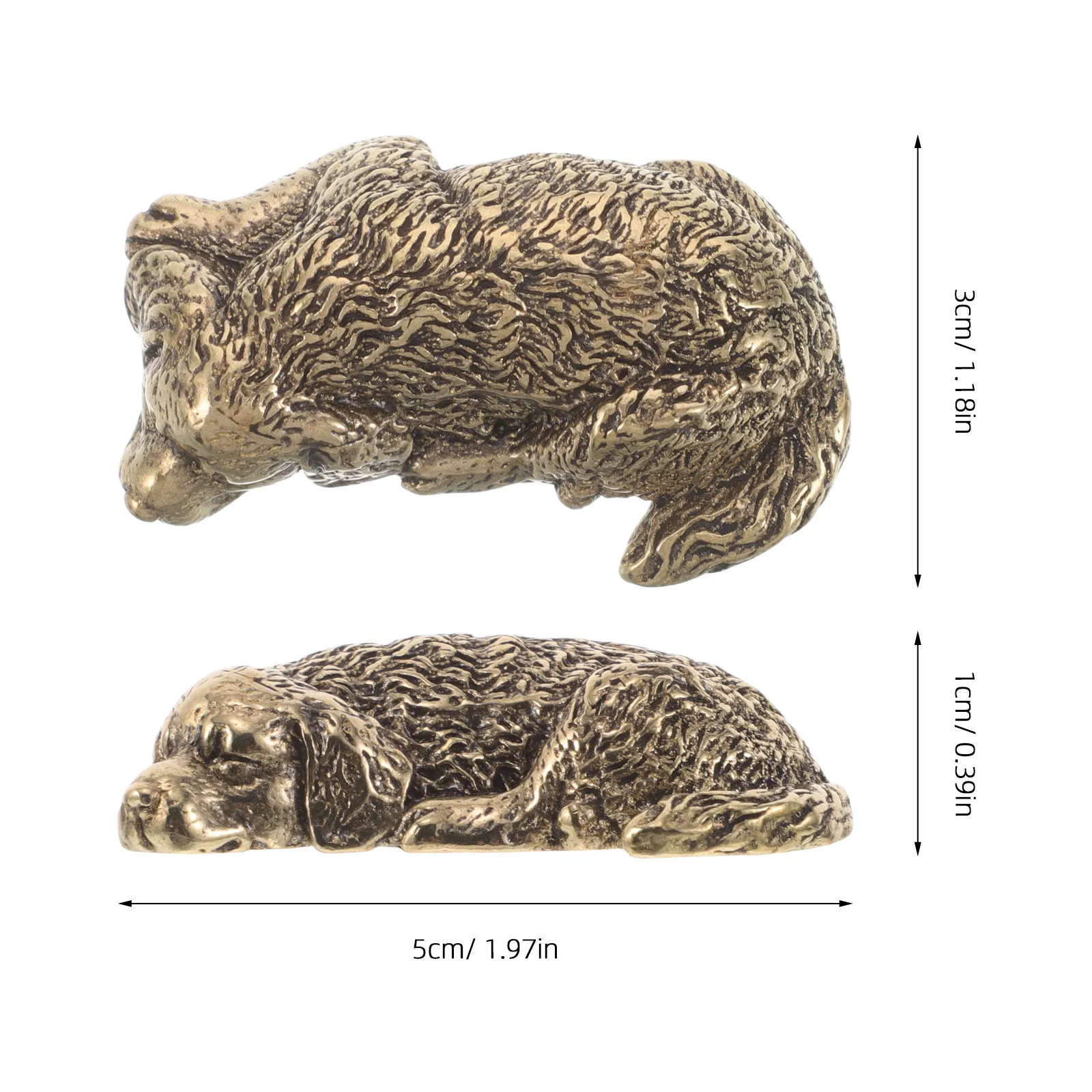 Miniature Brass Golden Retriever Ornament – Vintage-Style Realistic Dog Statue for Desk, Coffee Table Decoration