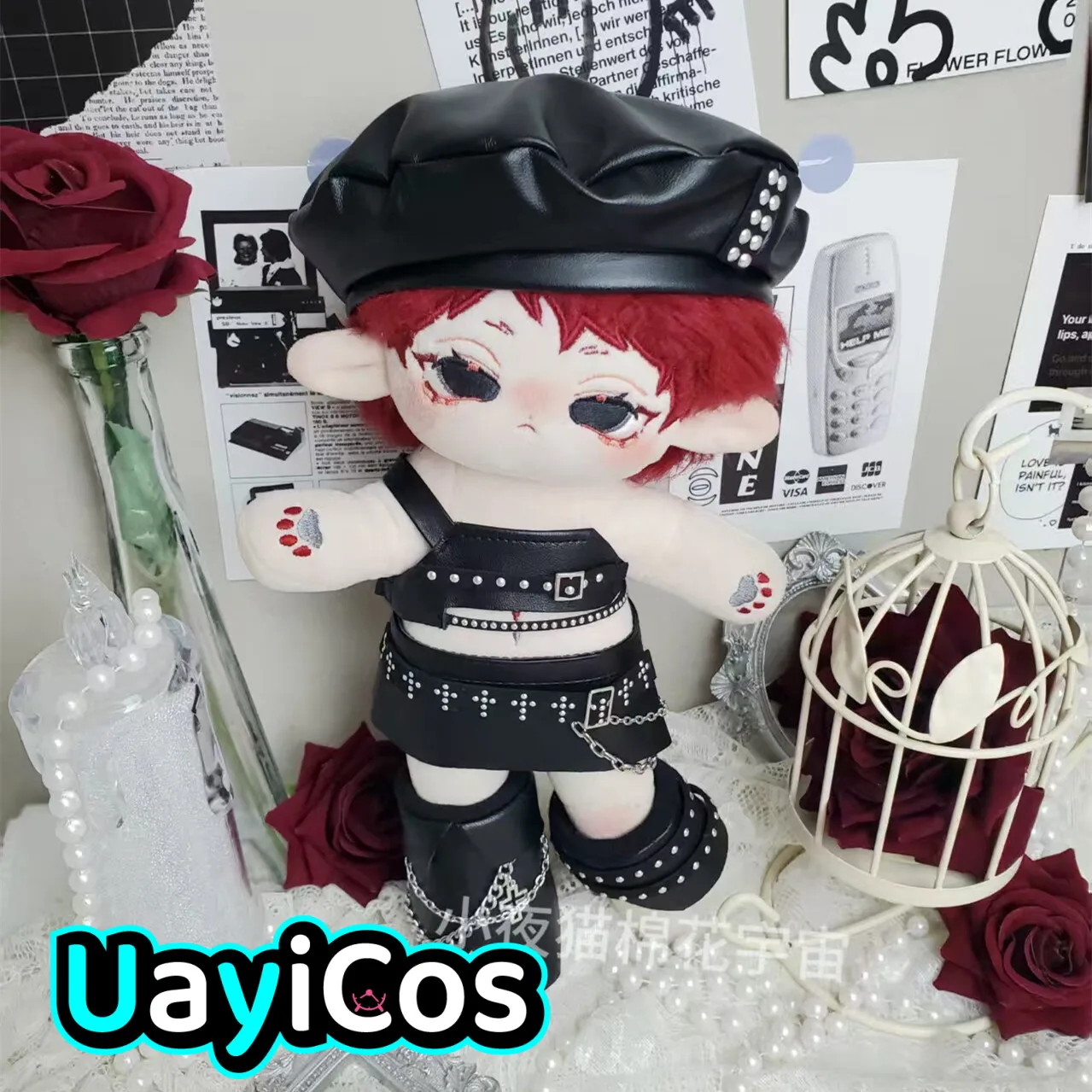 In Stock 20cm Doll Clothes Coat Jumpsuit Leg Cover Eeye Mask Clothing Cool Guy Costume Suit Doll Anime Game Toy Gifts Cosplay