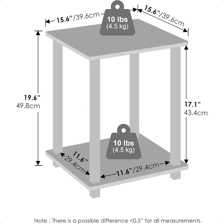 رف كتب قابل للتكديس سهل التجميع من TurnNTube باللون الأسود
