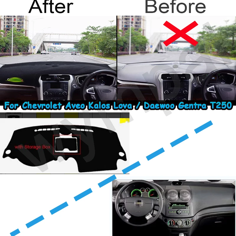 

Коврик для приборной панели для Chevrolet Aveo Kalos Lova 2003-2011 для Daewoo Gentra T250 2005-2011 Коврик от солнца