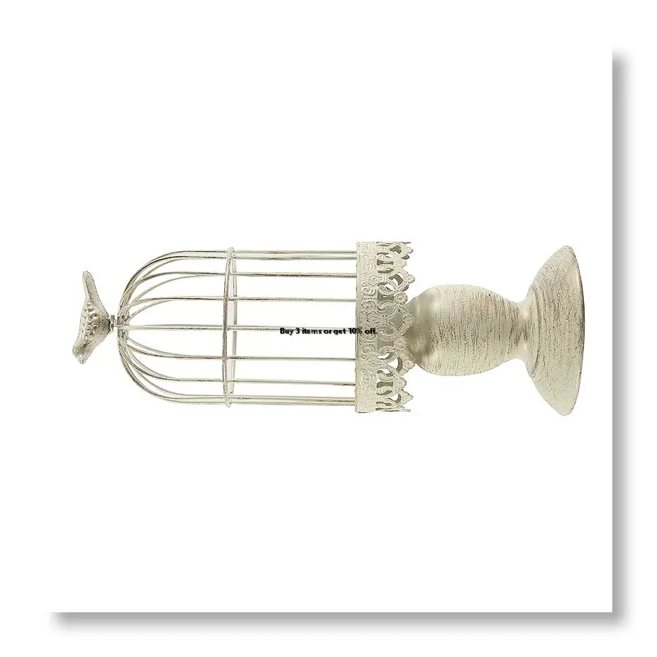 ✼Vintage Bird Cage Candle Holder Wedding Table Decoration Props Wedding Decoration Metal Iron Candle Holder,White,S
