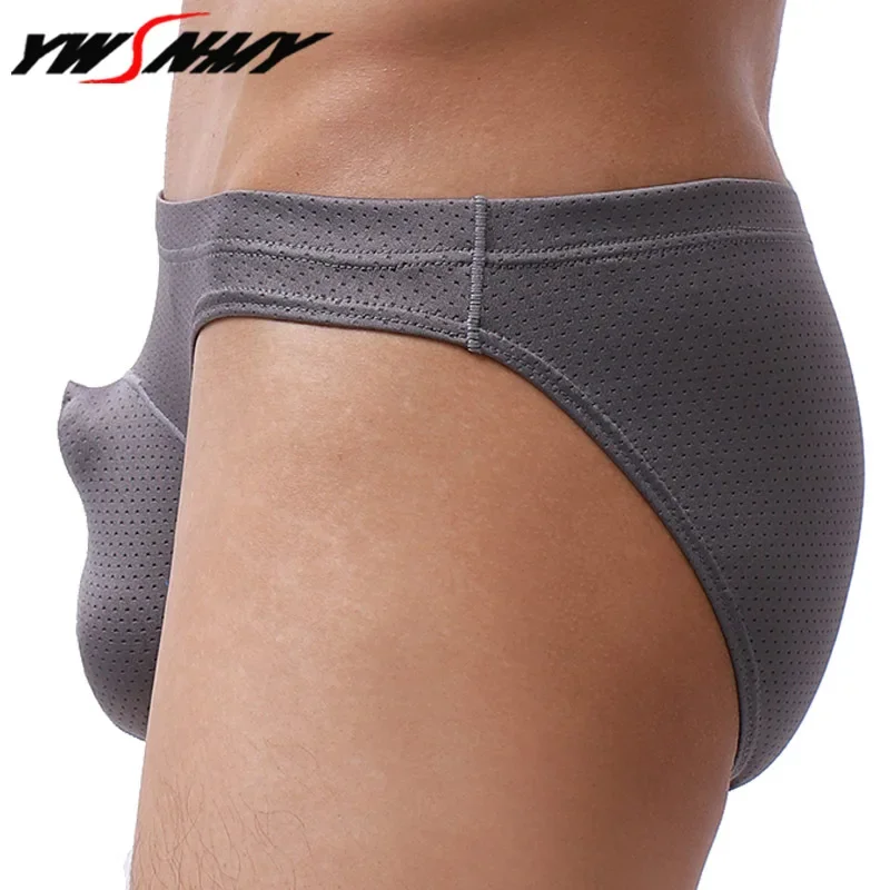 Sexy Men Mesh Briefs Underwear Man Sexy Temptation Elephant Nose Penis Pockets Jockstrap Underpants European Size Male Panties