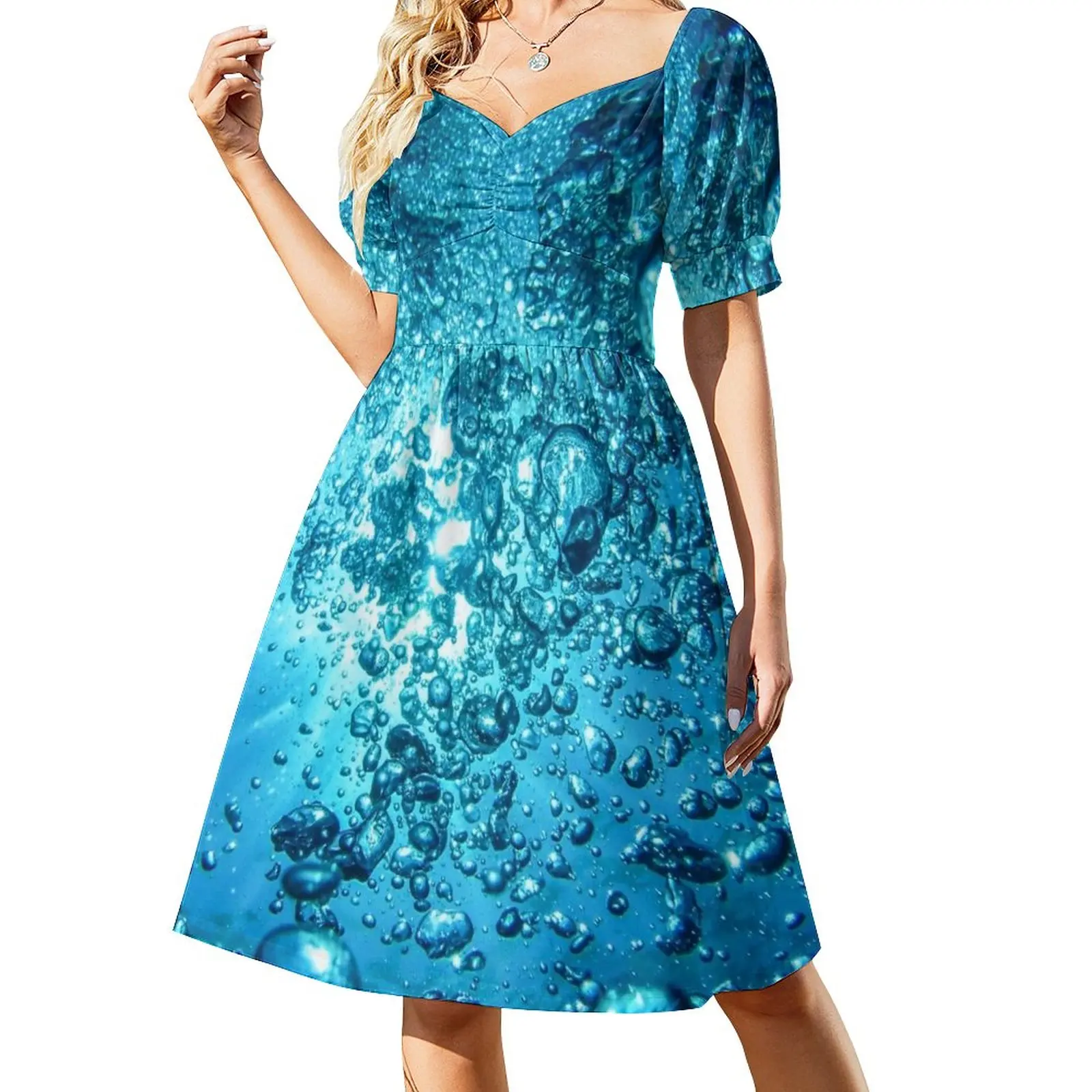 

Blue Water Bubbles Dress Clothing female summer dresses Women's dresses