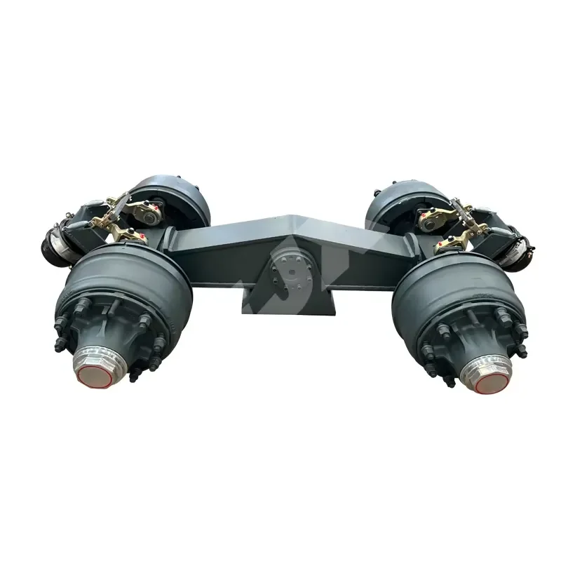 Low-bed Trailer Bogie, Wheel Axle, and Rigid Suspension for 120-ton Transport.