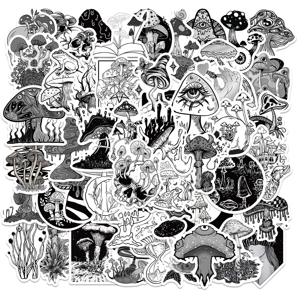 

10/30/50pcs Gothic Mushroom Cool Stickers Graffiti Funny Decal Skateboard Phone Laptop Car Motorcycle Kid Cartoon Sticker Toy