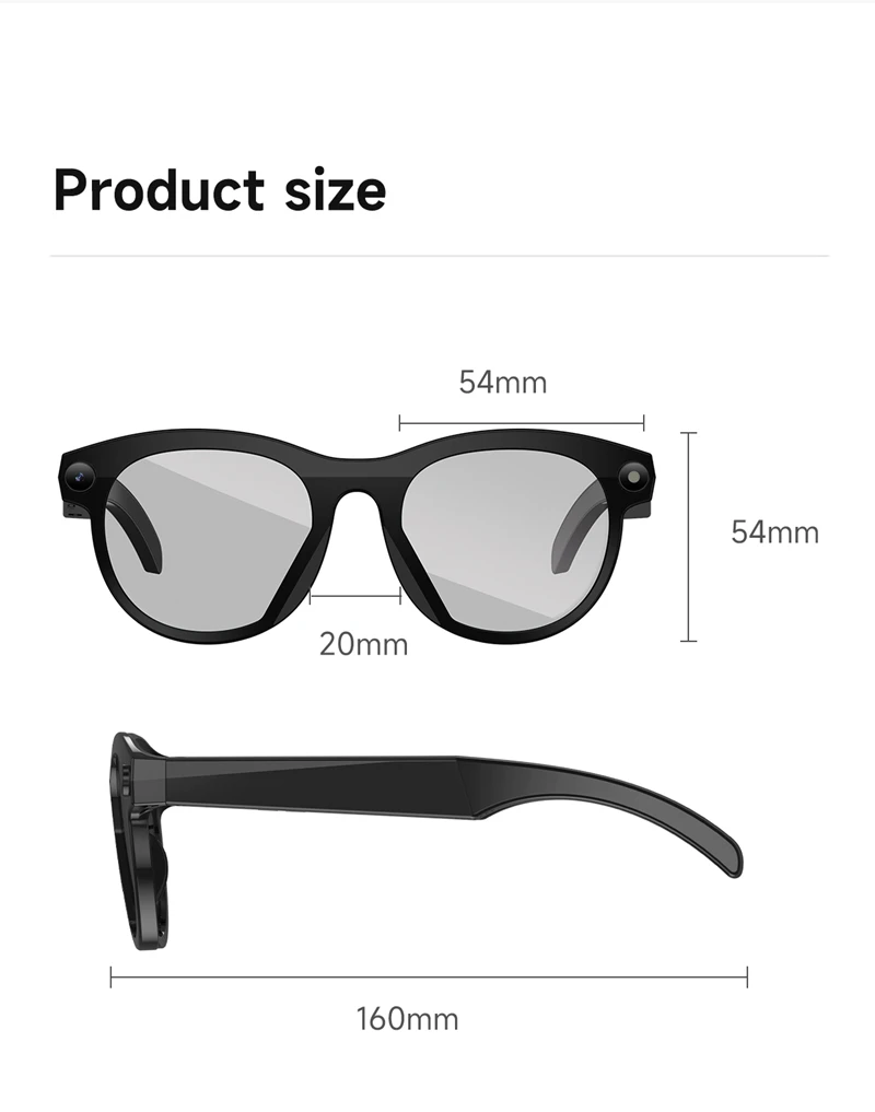 Lenovo AI Smart Glasses AI Translation 8MP HD Camera 4K Shooting Image Bluetooth Call Recording Music Smart Sunglasses 2026 New view 6