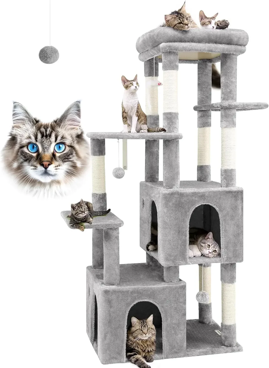 

F61 Cat Tower For Indoor Cats, Heavy Duty Cat Trees For Large Cats Adult Big Cats Maine Coon Cat Tree Tower With Scratching|