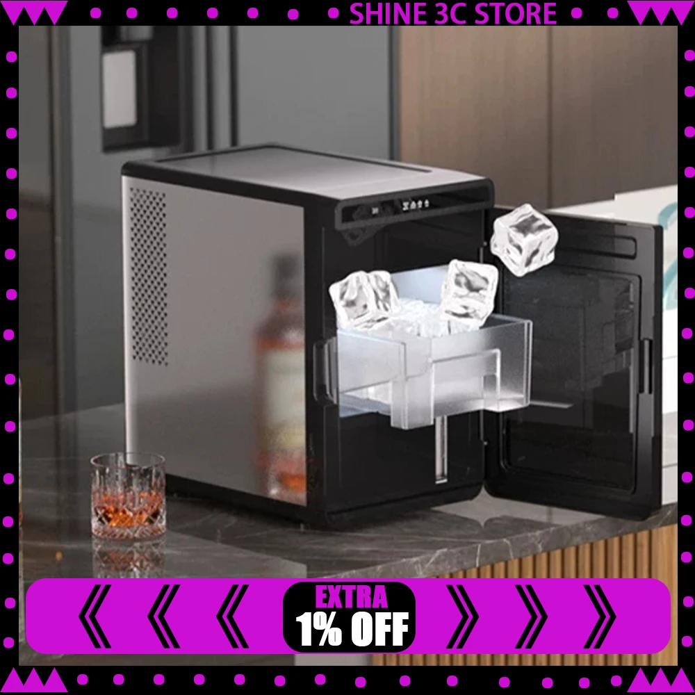 Nostalgia Electrics HZB-25PLUS Ice Machine Efficient Rapid Cooling Process Desktop Ice Maker Infrared Real-Time Sensor For Gifts