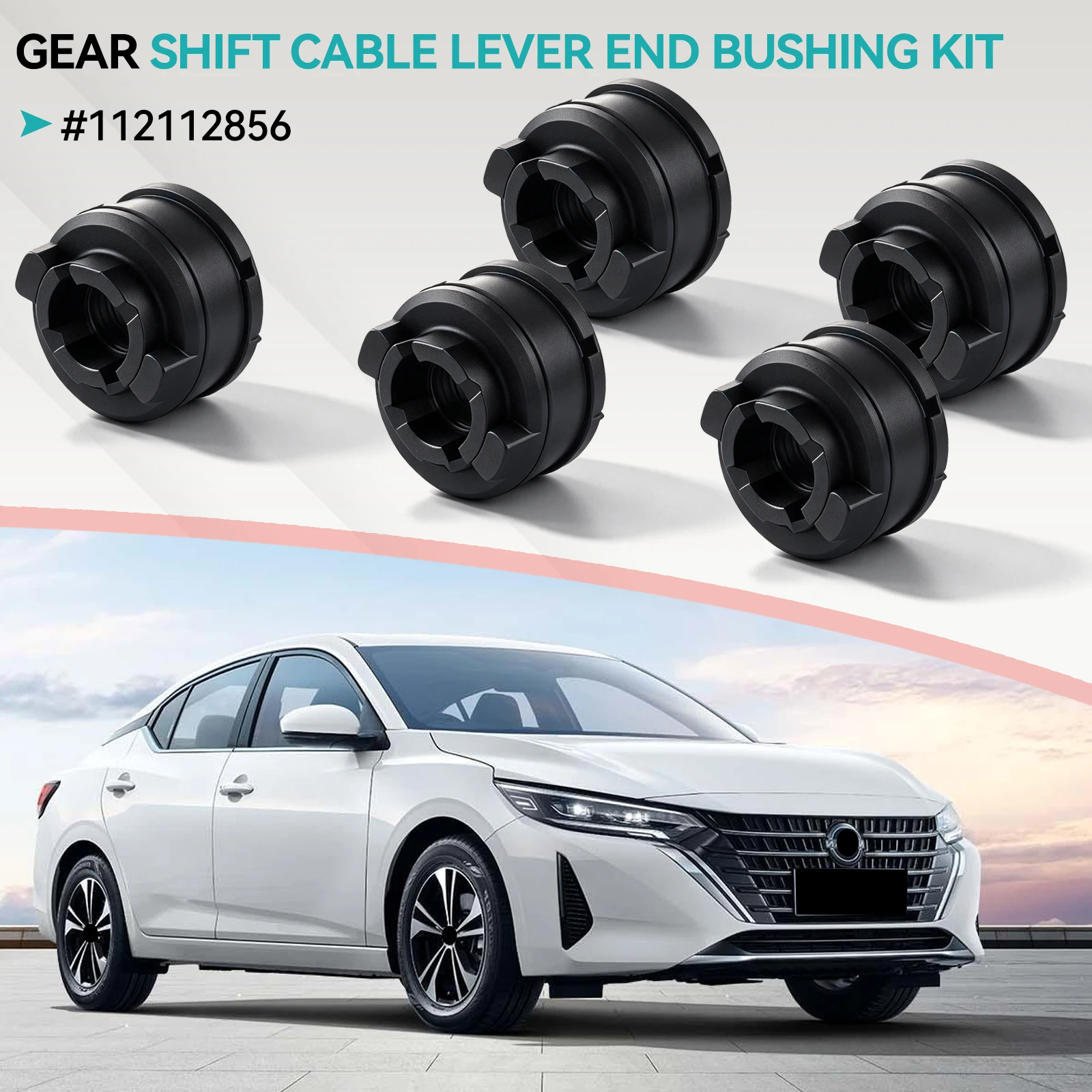 5x For Nissan Qashqai J10 X-Trail T31 Gear Shift Cable Linkage End Connector Cup Bushing Kit 2007 2008 2009 2010 2011 2012 2013