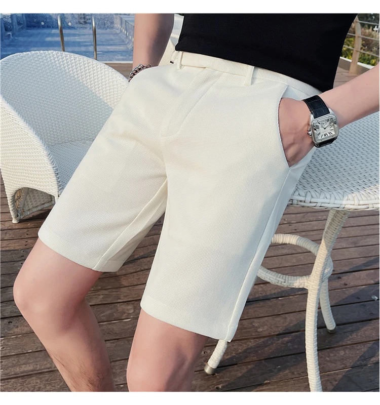 2023 Korean Style Men\'s Summer Casual Shorts/Male Slim Fit Fashion Solid Green Harlan Shorts Plus Size 29-36