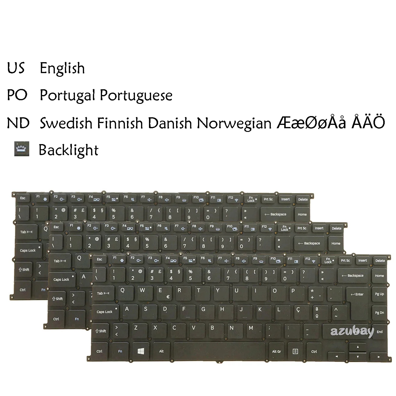 US Swedish Finnish Danish Norwegian Portuguese Keyboard For Samsung ATIV Book 9- NP930X5J 930X5J NP940X5J 940X5J BA59038 Backlit