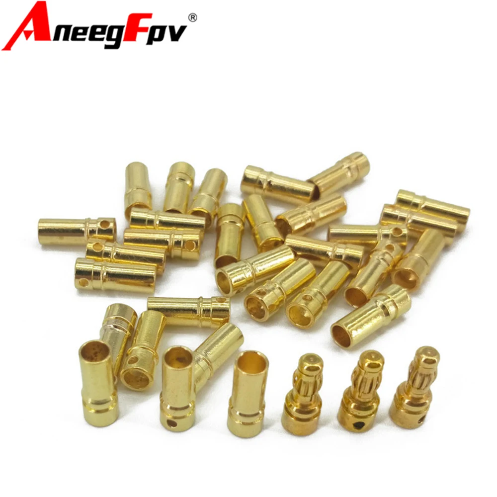 10/20/50/100pcs 3.5mm Gold Bullet Banana Connector Plug For RC ESC Battery Motor RC Drone Airplane Cat Boat