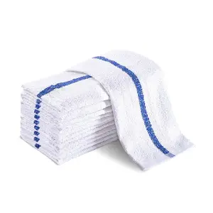 Cleaning Towels, Bulk 36 Pack, 16 X 19 100 Cotton Fully Bordered Commercial Grade Terry Weave Cloth Bar Mops for Everyday Restau