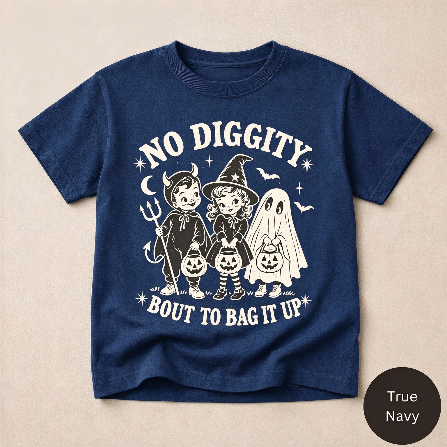 2026 New No Diggity Family Matching Oversized T Shirt Unisex Streetwear Retro Kids Ghost Devil Witch Halloween Print Short Tee