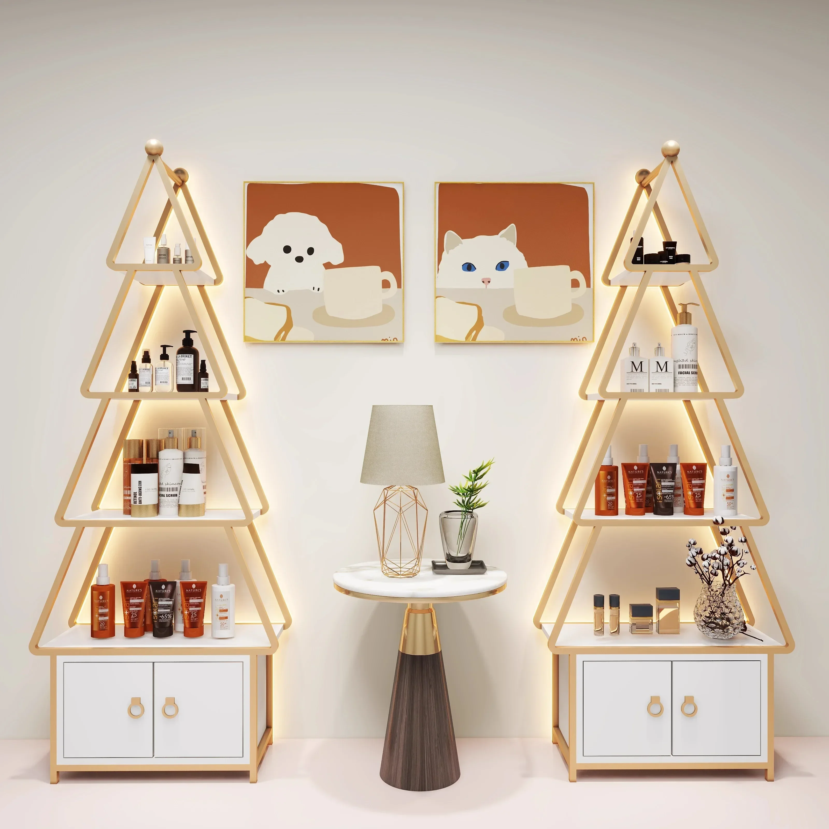 Beauty salon display cabinet Cosmetics display rack Wall-mounted nail polish glue Multi-layer product rack Display cabinet shelf