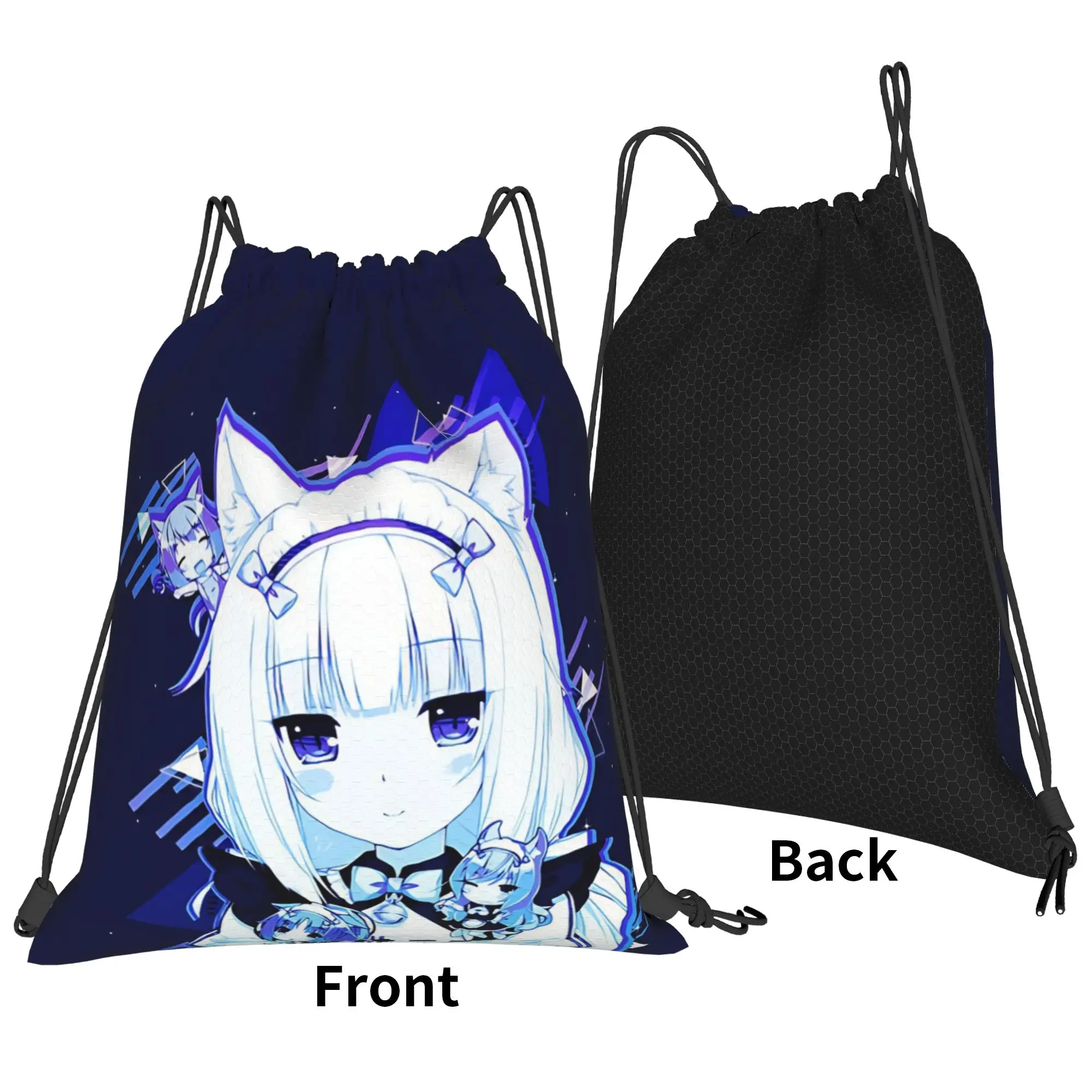 Nekopara sweet maid character  Portable Hiking Riding Gym Drawstring Storage Sporty Backpacks