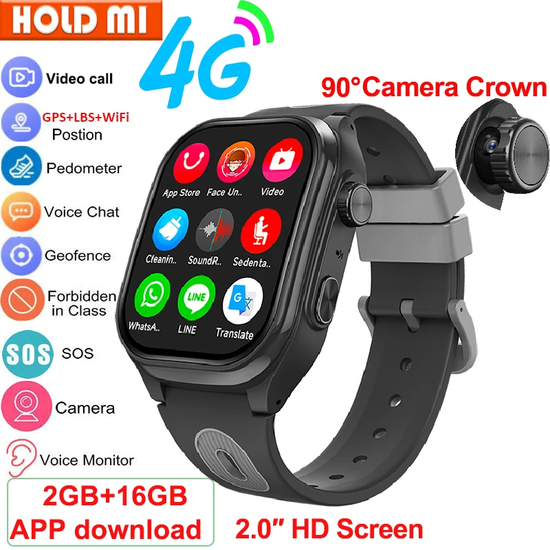 

Kids Smart Watch 4G GPS WIFI Video Call APP Download SOS Phone Call Children Smartwatch Monitor Tracker Location Boys Girls Gift