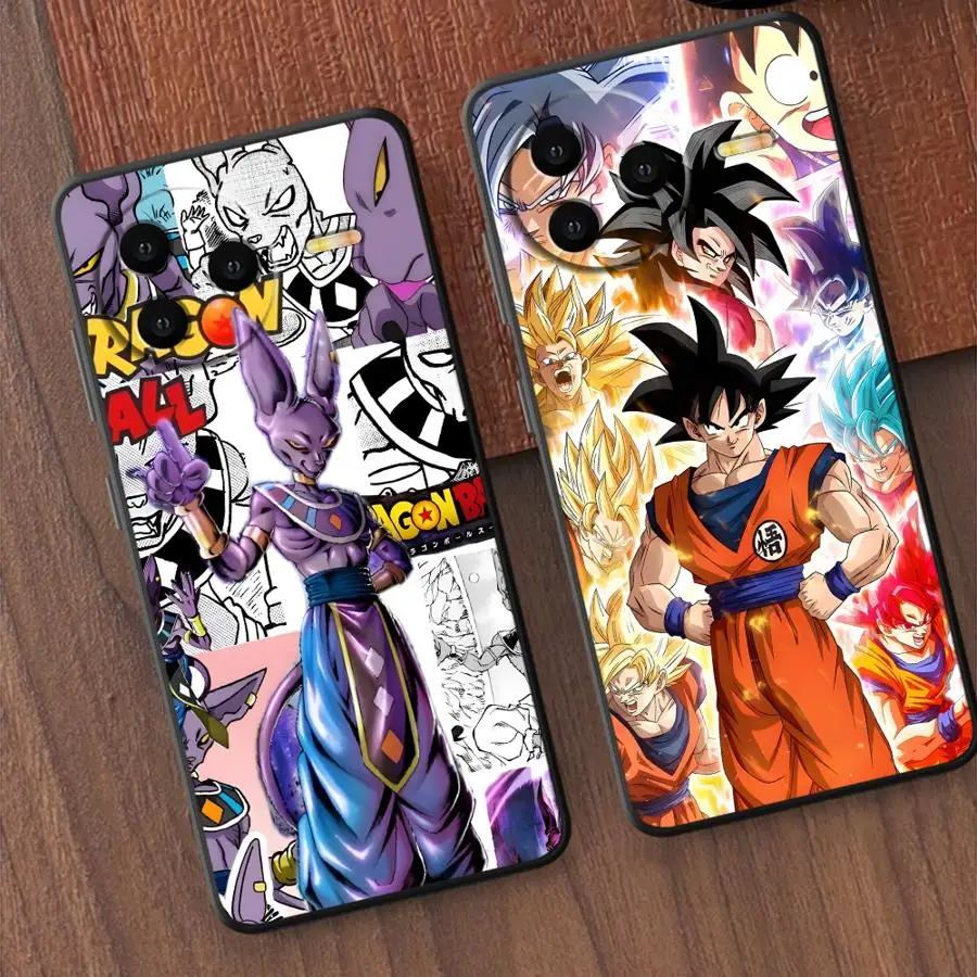 Funda de teléfono suave negra para Xiaomi Redmi 12C 9 14C A1 A2 Plus A4 A5 13C A3 10 K40 K80 Pro Dragon Ball Goku Cool