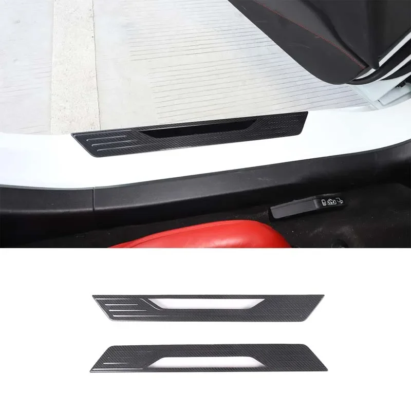 For Chevrolet Corvette C8 Z06 Z51 2020-2024 Dry Carbon Fiber Car Door Sill Scuff Plate Welcome Pedal Trim Car Accessories