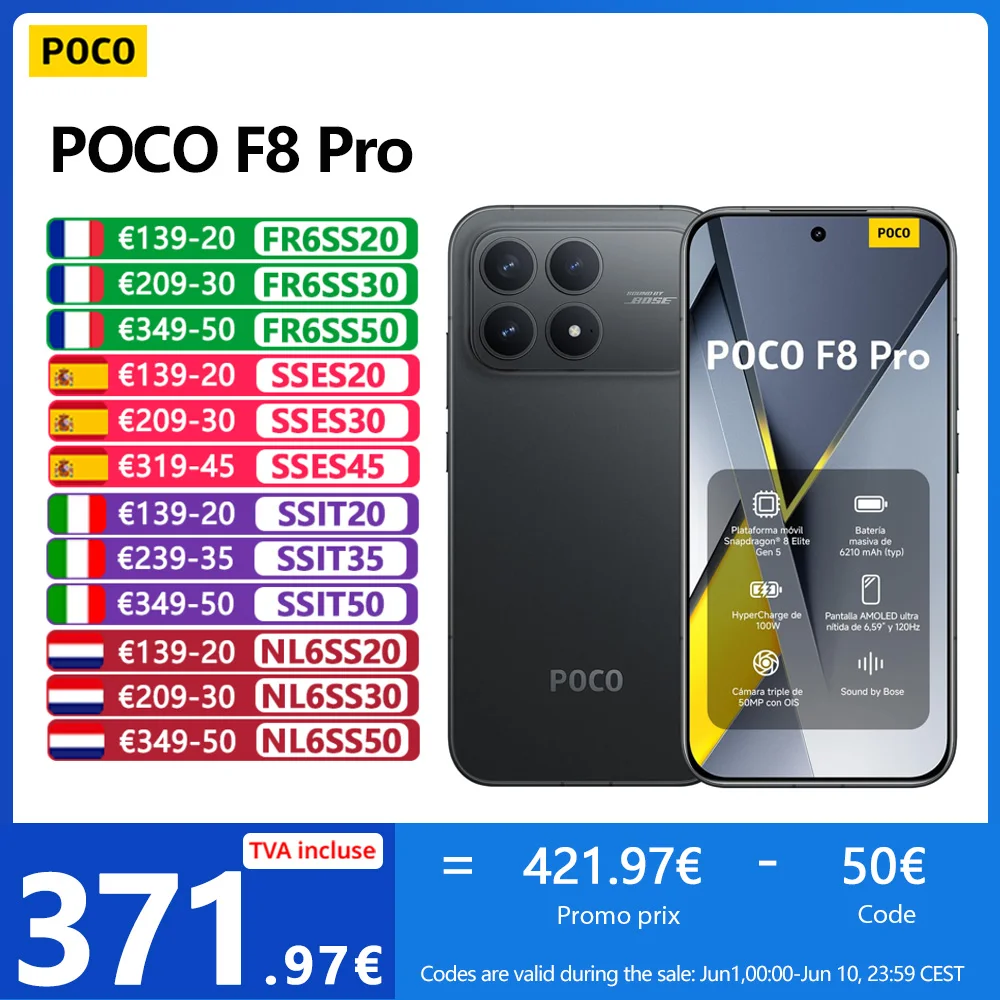 POCO F8 Ultra 5G,NFC,Écran AMOLED 120Hz 6.9",Capteur 50 Mpx Light Fusion 950 avec OIS,6500 mAh Batterie,IP68