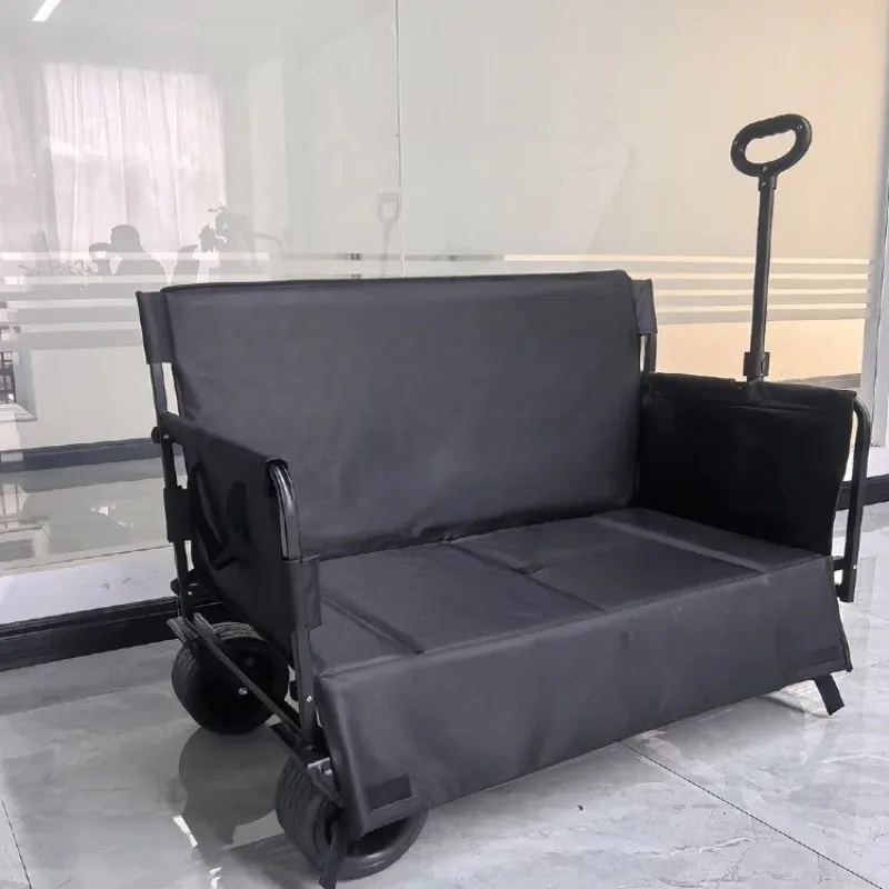 Outdoor Travel Seated Camping Cart Hiking Convenient Relaxing Large Capacity Loadable Trolley Outdoor Transported Multi Tools