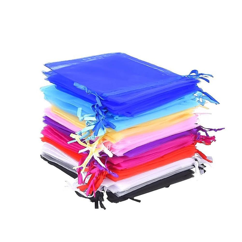 

100 Pieces Pearl Yarn Bags Elegant Organza Gift Bags for Candy Multi Colored Wedding Favor Party Festival Jewelry Packaging