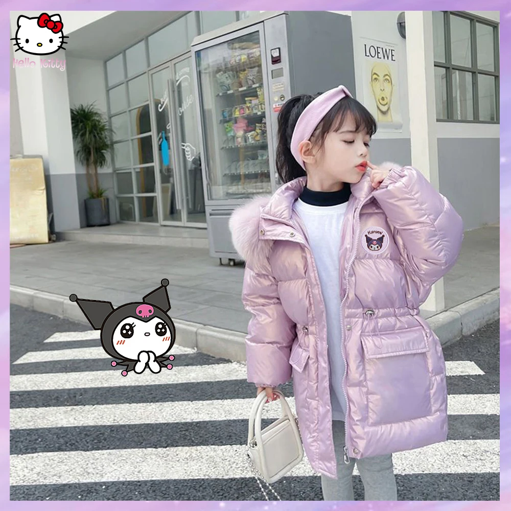 Cinnamoroll Kuromi Sanrioed Anime Winter Coats Princess Girls Kids Kawaii Parkas Jacket Down Coat Clothes Kids Clothing for Girl