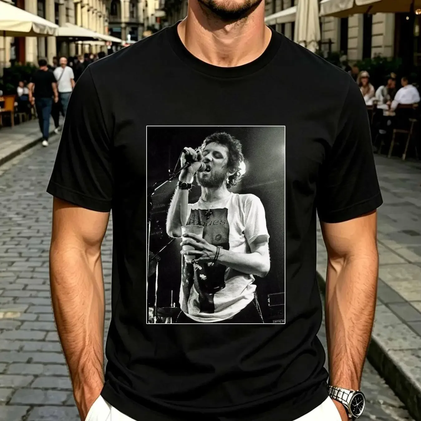 washed T Shirt NEW HOt Shane Macgowan 1957 2023 SignatureTHE POGUES Black All Size FA178 long sleeves vintage Washed Breathable