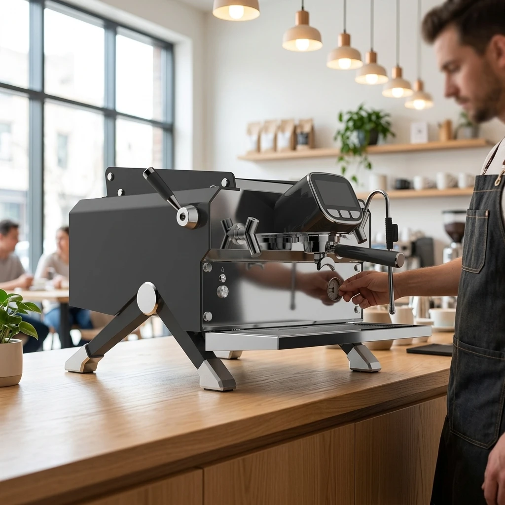 Smart Touch Screen Commercial Grade 9 Bar Pressure Programmable Professional Semi Automatic Espresso Machine