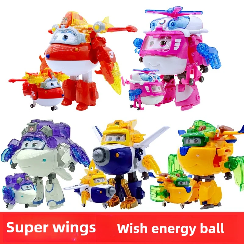 Super Wings Jett Transformando Brinquedos, Bola Energética e Protetor de Desejos, Paulie Dizzy Mira Set Wish Protector Series Presente Pré-escolar