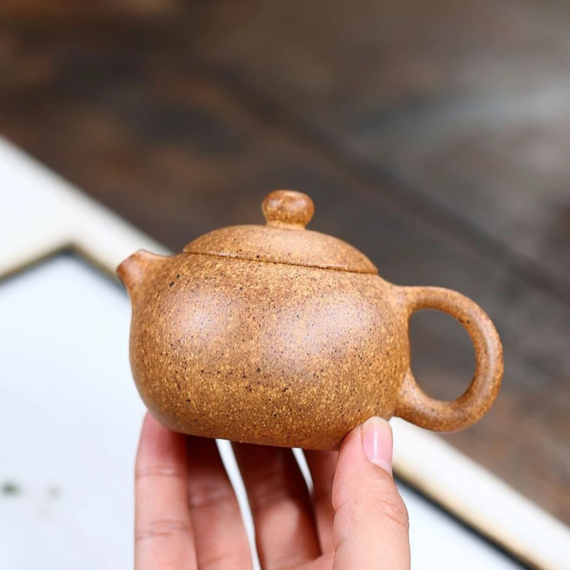 100ml Chinese Yixing Purple Clay Teapots Boutique Xishi Tea Pot Raw Ore Section Mud Kettle Handmade Zisha Tea Set Drinkware