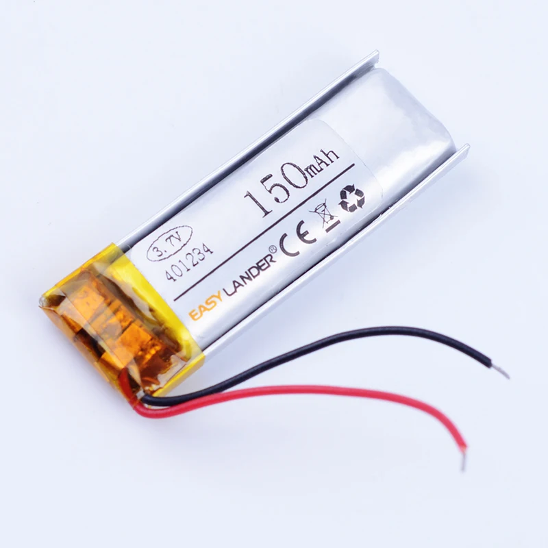 401234   3.7 فولت 150 مللي أمبير بطارية ليثيوم أيون ليثيوم بوليمر قابلة للشحن ل mp3 mp4 الصوت سماعة رأس بخاصية البلوتوث DVR مكبر صوت صغير اللعب