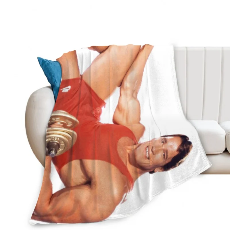 Arnold Schwarzenegger Lying Pose Throw Blanket Soft Velvet Blanket Travel Bedding Blanket Home Decor Fleece Blanket