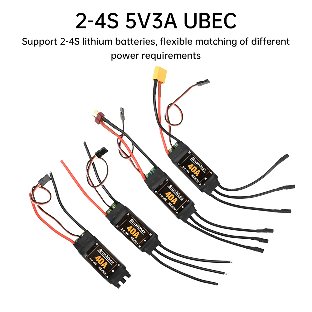 40A Brushless ESC 2-4S Electronic Speed Controller 5V 3A UBEC 3.5MM Banana Head For RC FPV Quadcopter Airplanes Helicopter