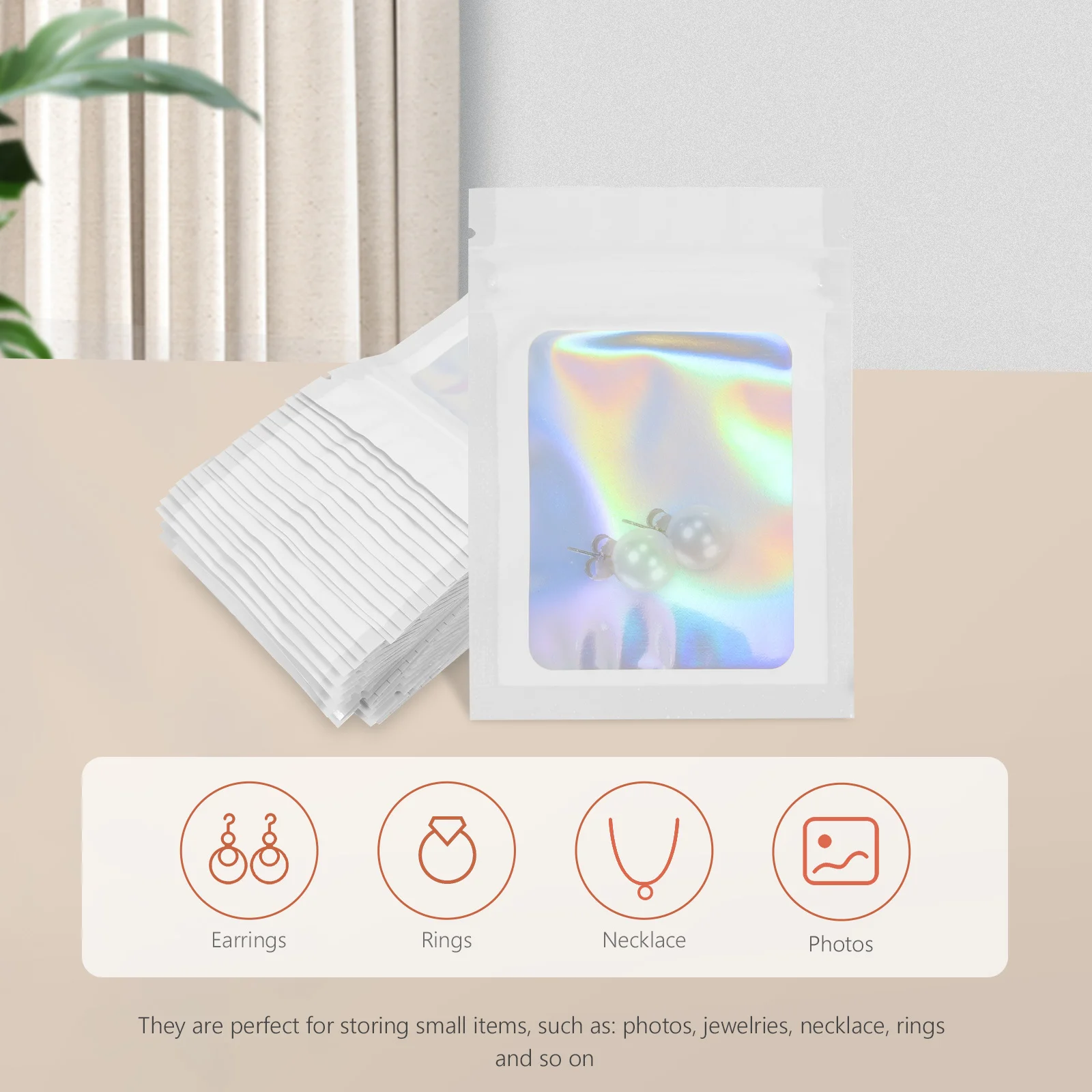 

100 шт., подарочные упаковочные пакеты, сверхмощные закрывающиеся пластиковые сумки для ювелирных изделий для фотографий, подвески, коллекция бусин, органайзер для путешествий