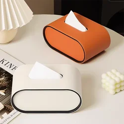 PU Leather Tissue Box with Storage Rack Home Decor Paper Holder Napkin Holder for Office Table, Countertop, Night Stand & More