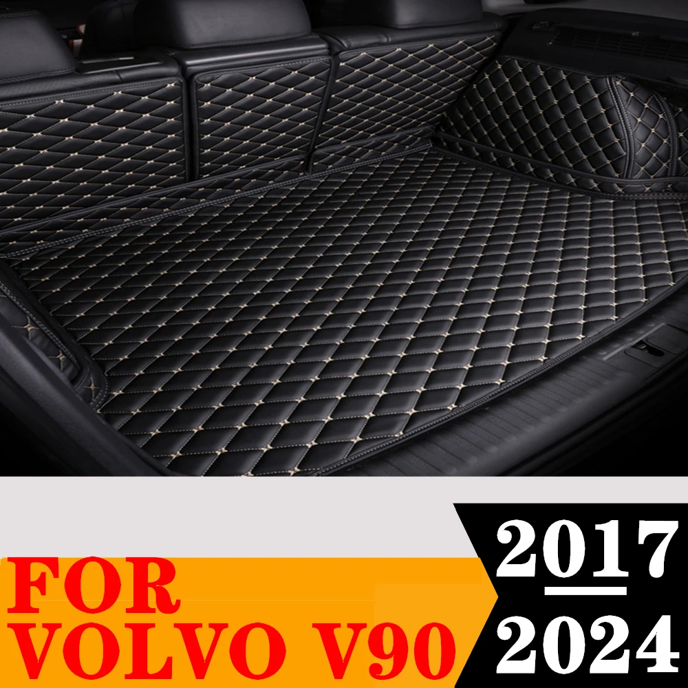 

Custom Full Set Car Trunk Mat For Volvo V90 2024 2023 2022 2021 2020 2019 2018 2017 Rear Cargo Liner Tail Boot Tray luggage Pad