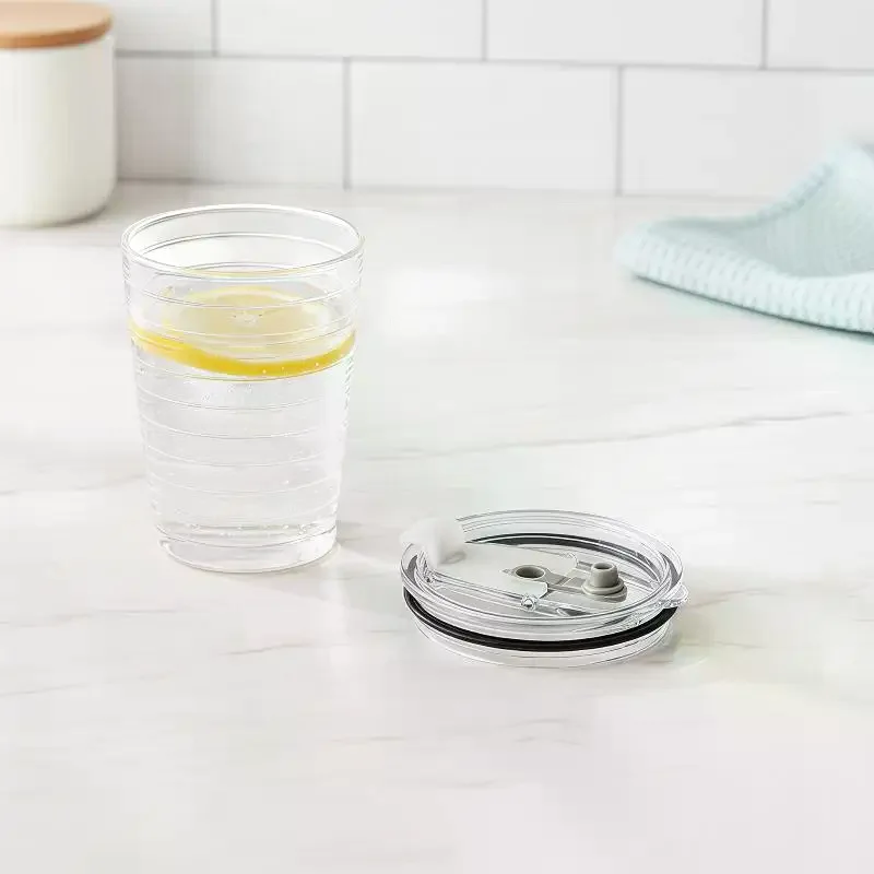 Dustproof Splash Proof Cup Sealing Lid Durable Plastic Replacement Lid With Straw Hole Car Cup Accessory