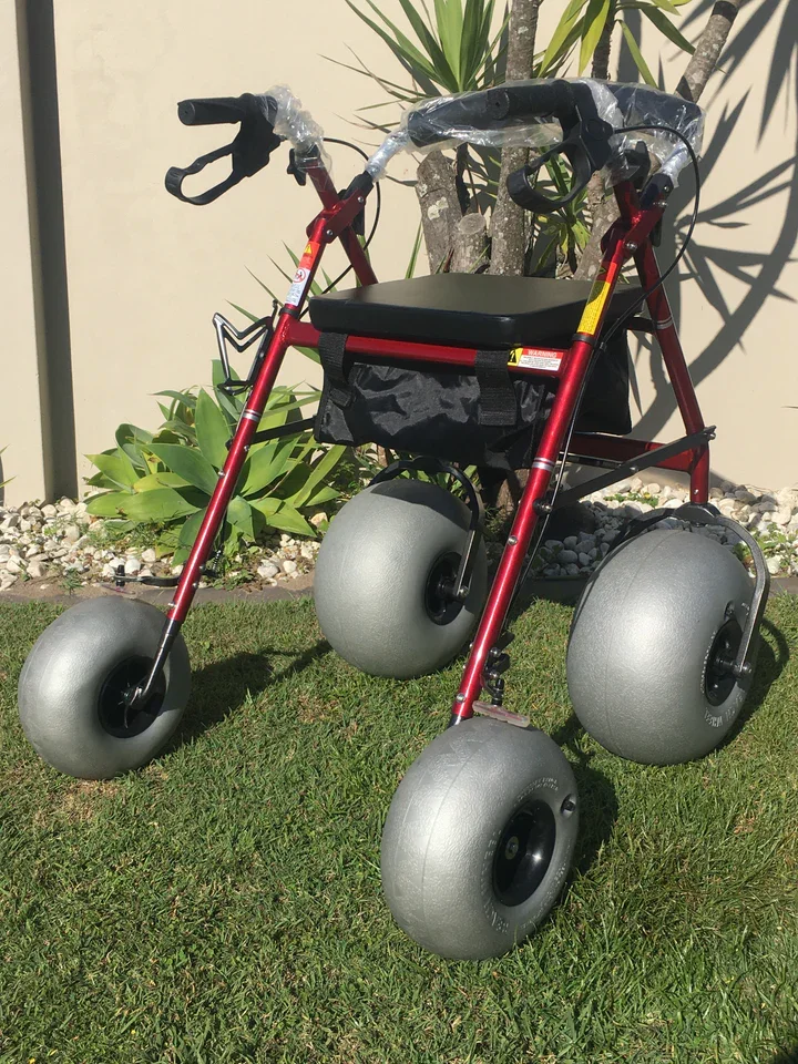 Beach walkers are here, and they work well on grass-stone paths on almost any surface, making beach walks a breeze