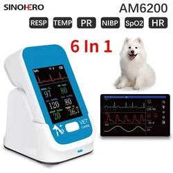 Veterinary Handheld Vital Signs Monitor Animal Bluetooth APP Patient Monitor SpO2/HR/Temp/ECG/RR/NIBP Medical Equipment