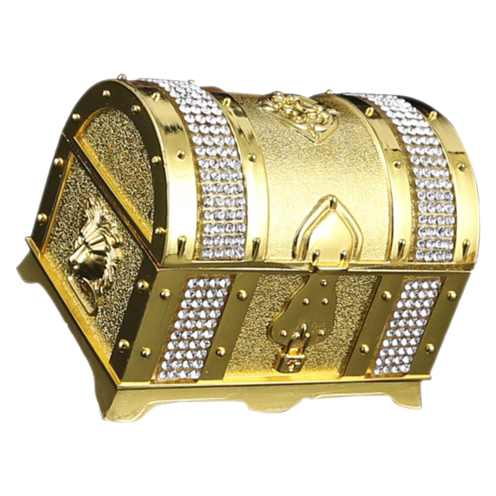 Delicate Metal Jewelry Storage Case Small Chest Box with Exquisite Details for Organizing Accessories and Home Decoration