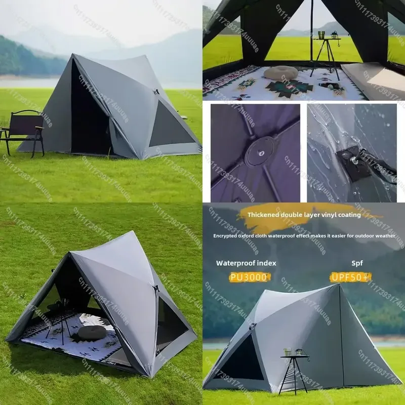 Pop Up Beach Tent Automatic Sun Shelter Triangle Ultralight Portable Camping Cabana for 2-3 Person Instant Set Up