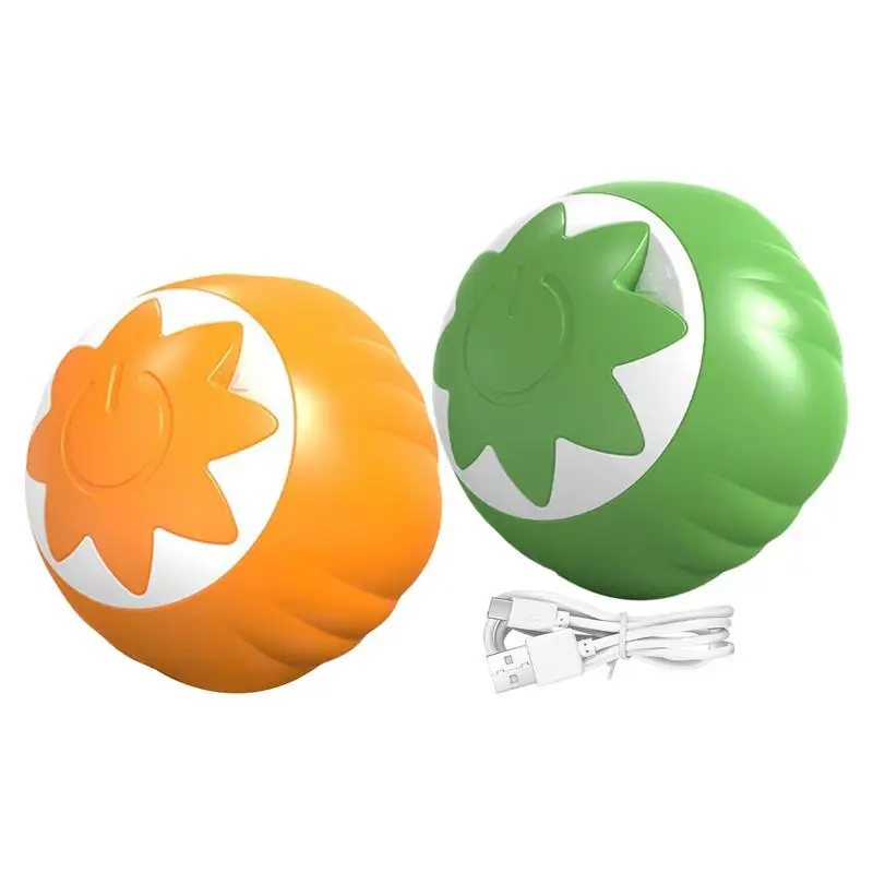 Electric Rolling Smart Ball Cat Toy Pumpkin Shape Interactive Cat Ball Toy Dog Teeth Grinding Ball Bite-Resistant For Kitten