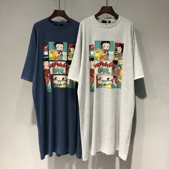 Vestido holgado de manga corta con estampado simple para mujer, ropa informal de Color sólido que combina con todo, tendencia coreana, novedad de verano